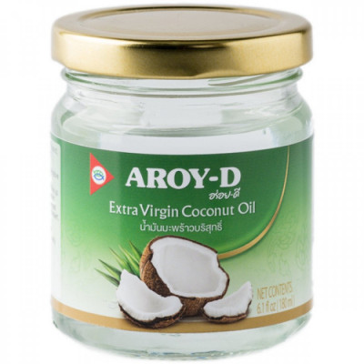 Кокосовое масло Aroy-D Extra Virgin стекло 180 мл Индонезия Кокосовое масло Aroy-D Extra Virgin стекло 180 мл Индонезия